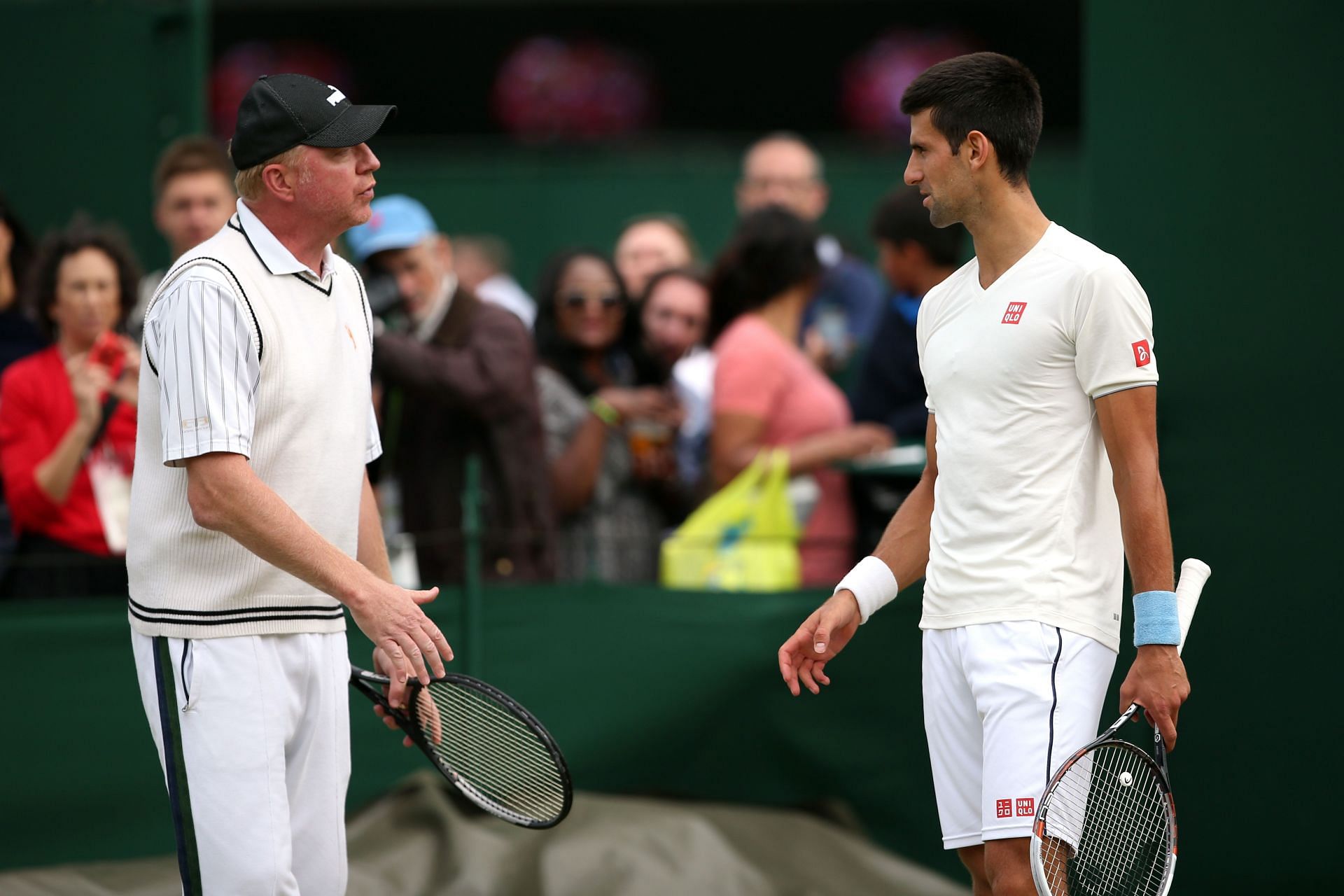 Boris Becker with Novak Djokovic