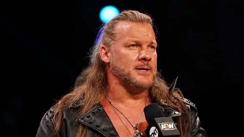 Chris Jericho cutting a promo in AEW