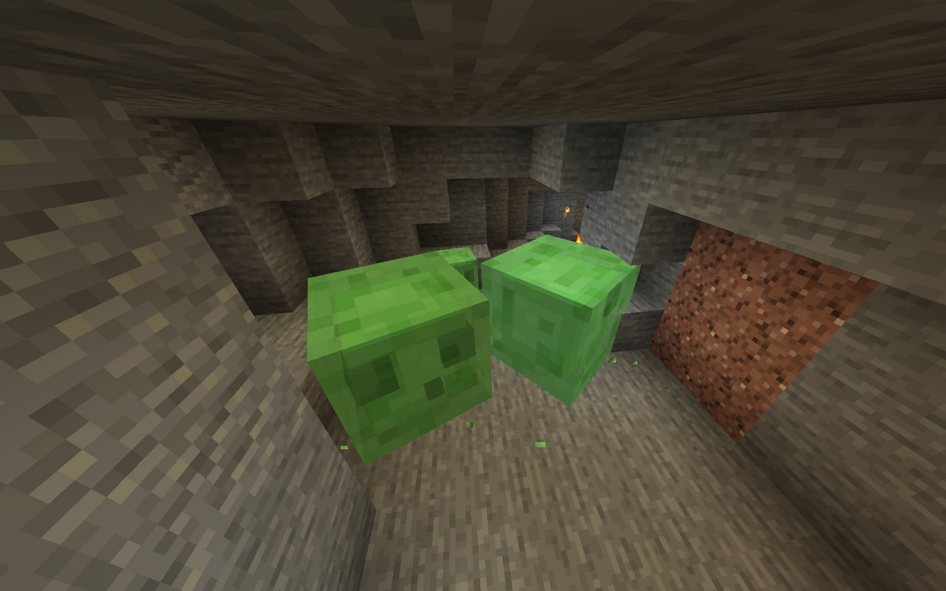 Slimes spawning (Image via Minecraft)