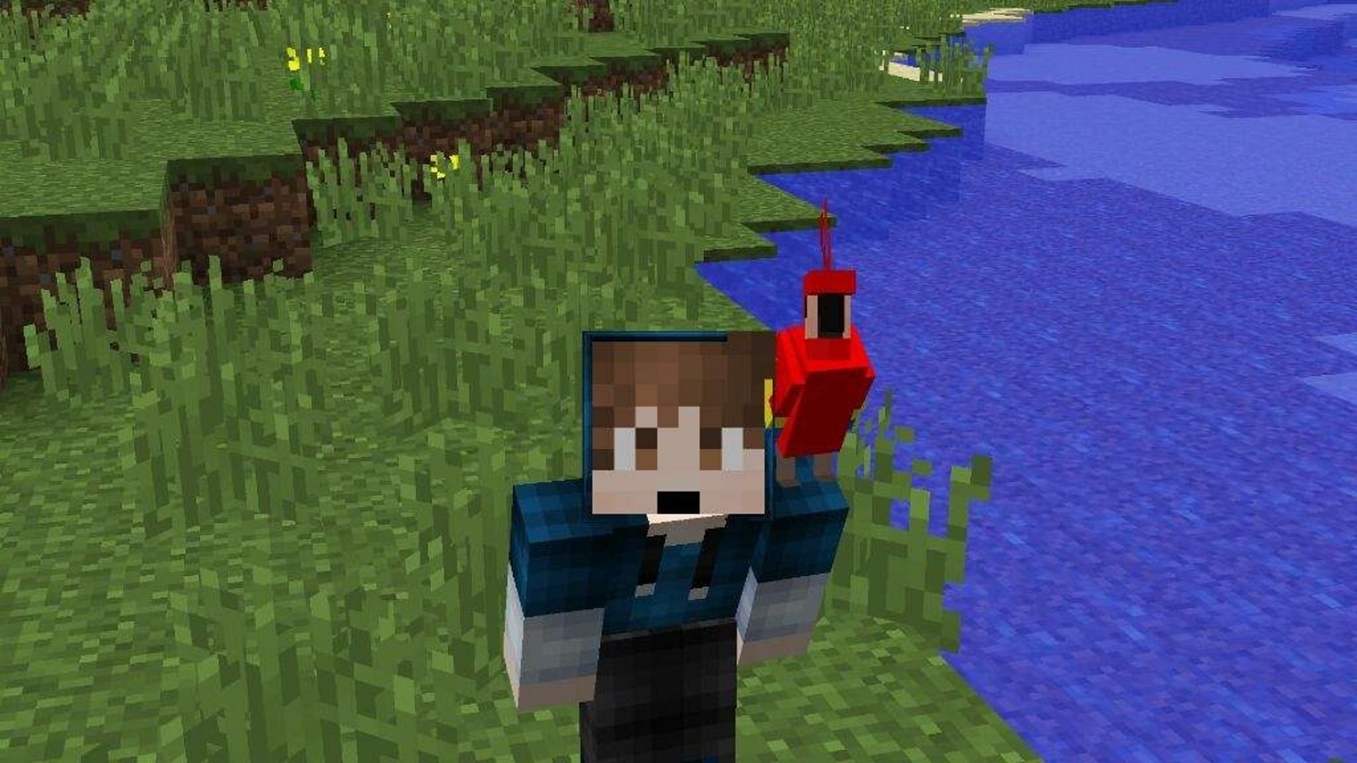 Parrots can rest on a player&#039;s shoulders (Image via Mojang)