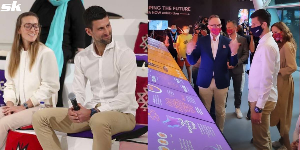 Novak and Jelena Djokovic at the Expo 2020 in Dubai