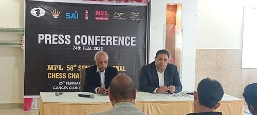 AICF national secretary Bharat Chauhan (right) addressing a press conference in Kanpur (Picture: AICF)