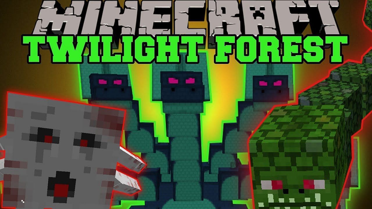 The twilight forest mod is a great horror-themed mod (Image via YouTube, PopularMMOs)