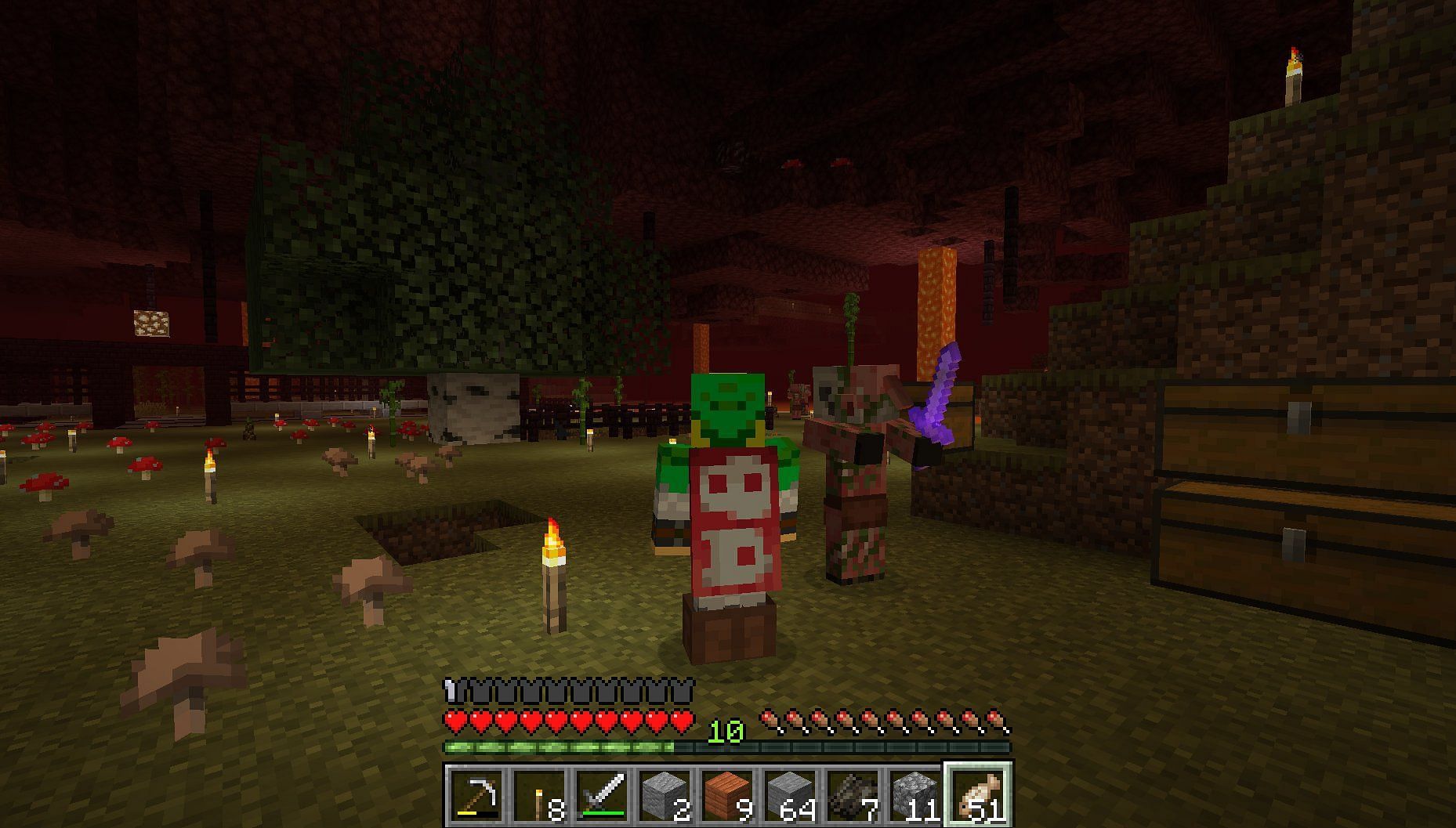 Zombified Piglins always attack in hordes (Image via CornerHardMC on Twitter)