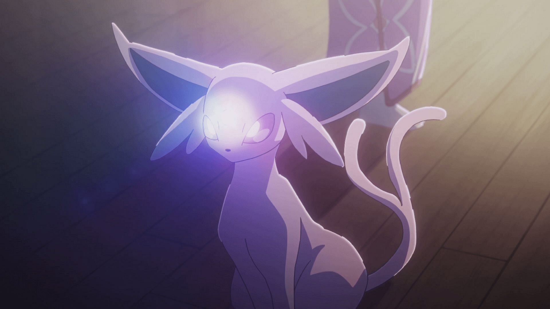 Espeon as it appears in Pokemon Evolutions (Image via The Pokemon Company)