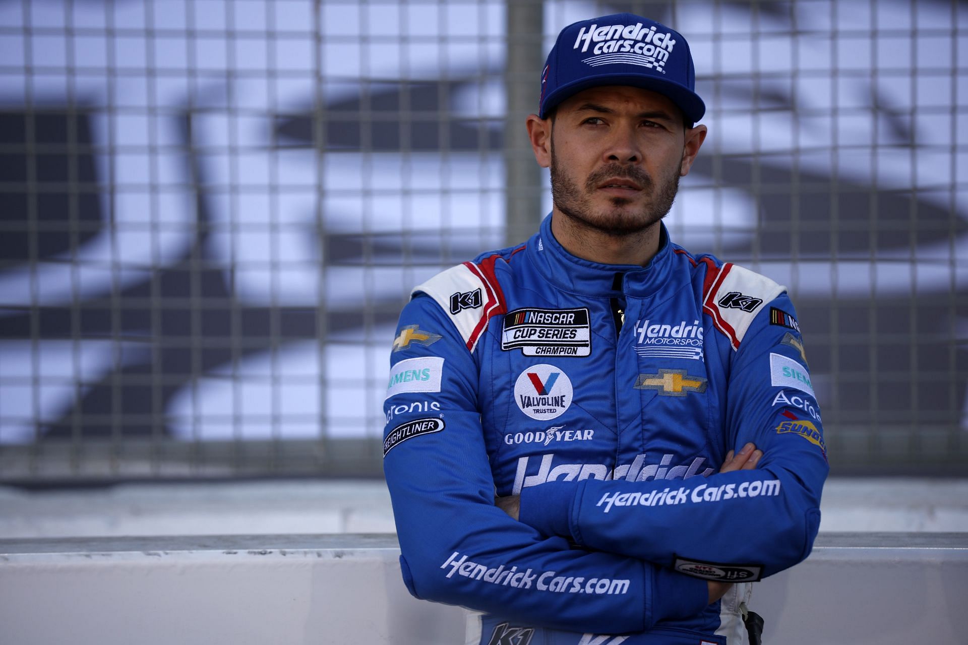 Kyle Larson waits on track before the NASCAR Cup Series Busch Light Clash