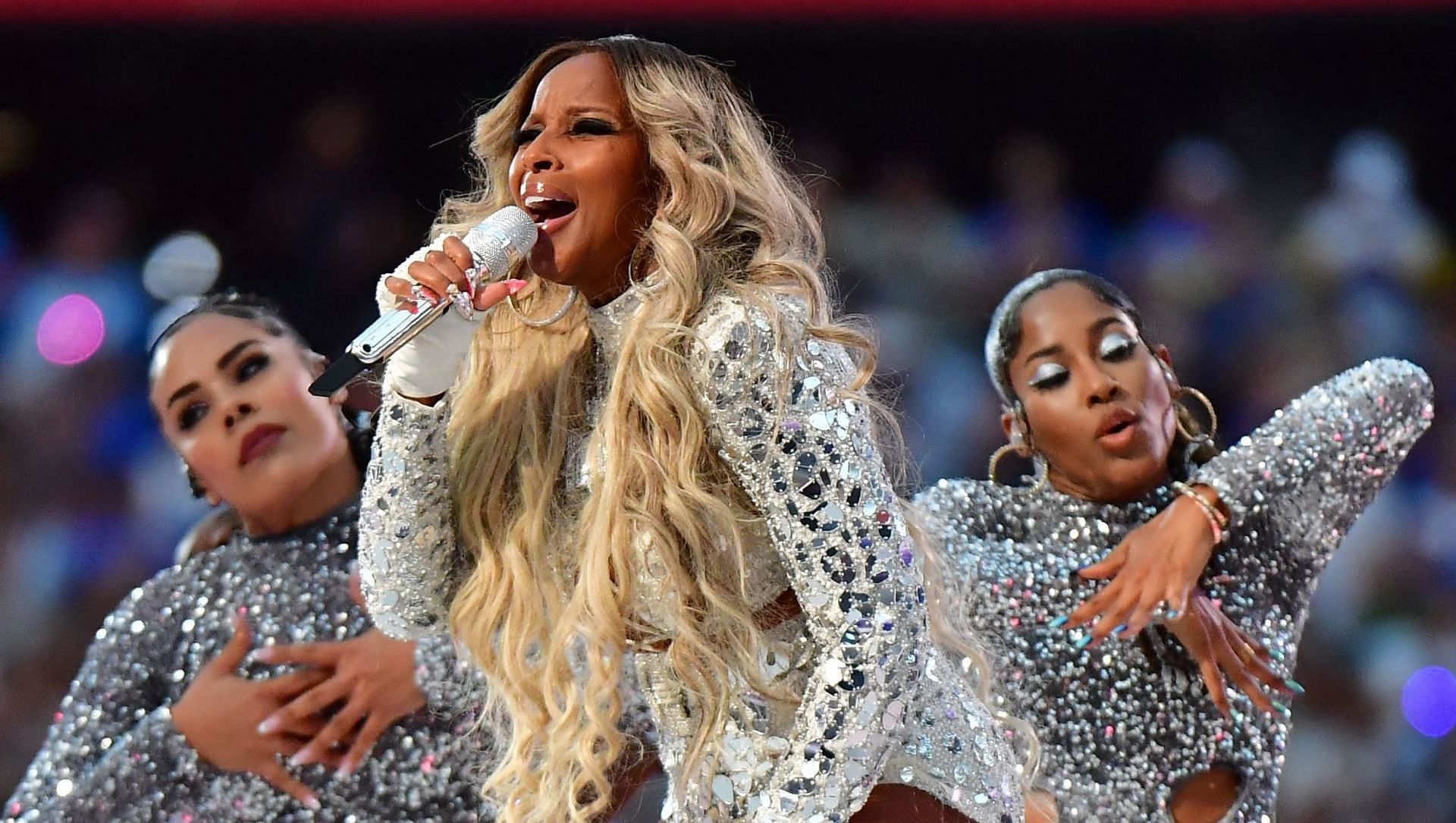Mary J Blige at the Super Bowl 2022 Half-Time show (Image via Frederic J Brown/Getty Images)