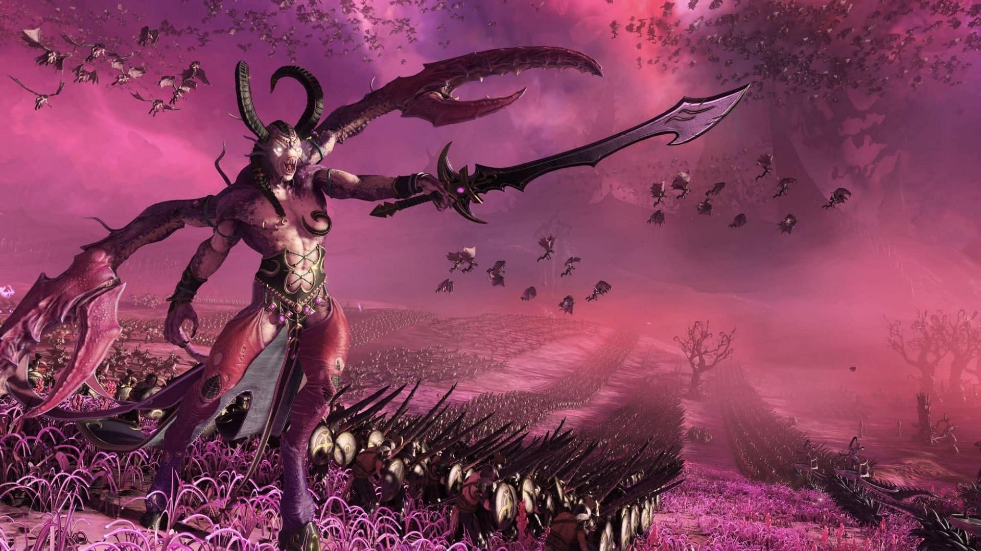 Slaanesh&#039;s realm is one of temptation, and several rewards will be offered to leave (Image via SEGA/Creative Assembly)