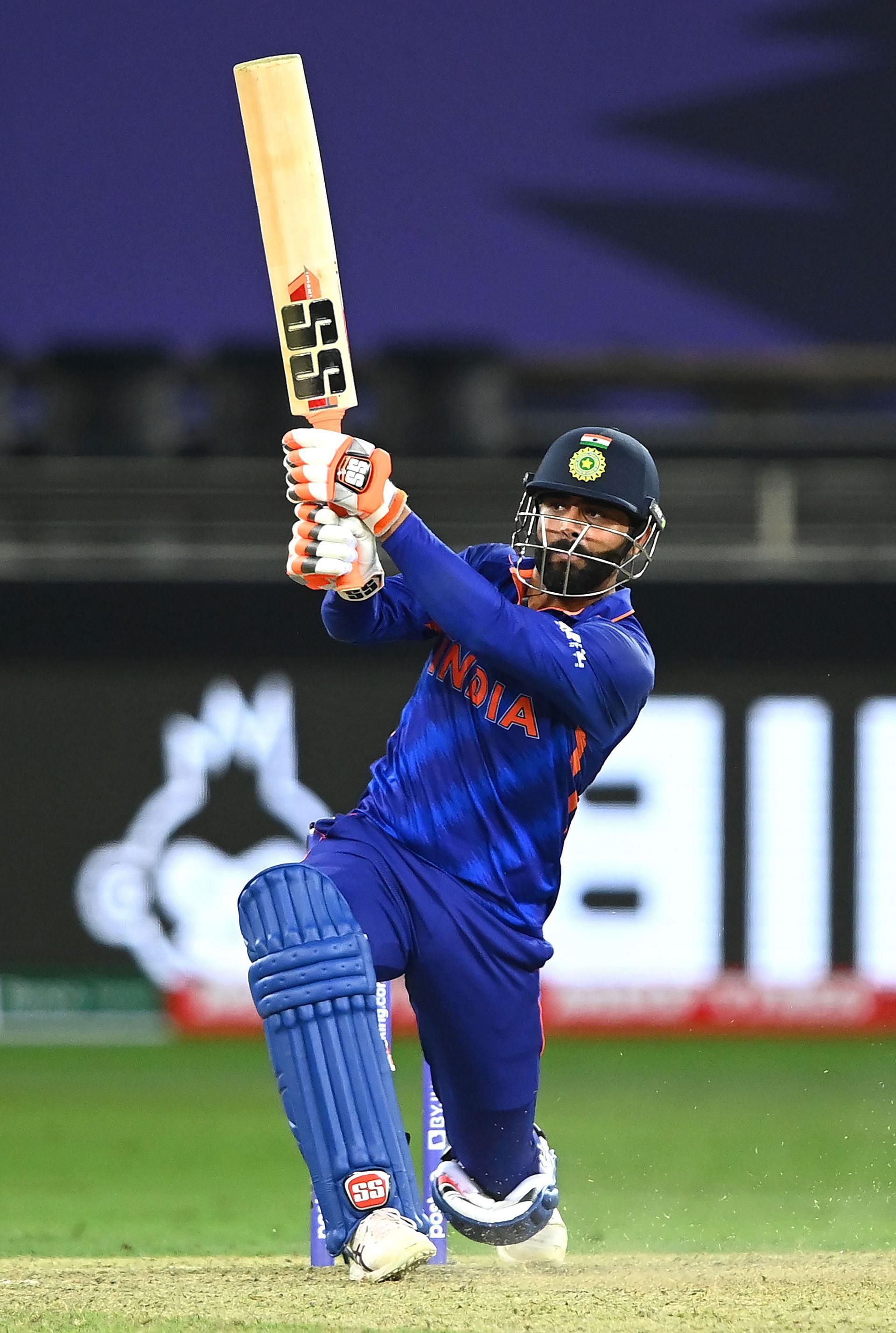 Ravindra Jadeja tried to revive India in their T20 World Cup game against New Zealand in 2021