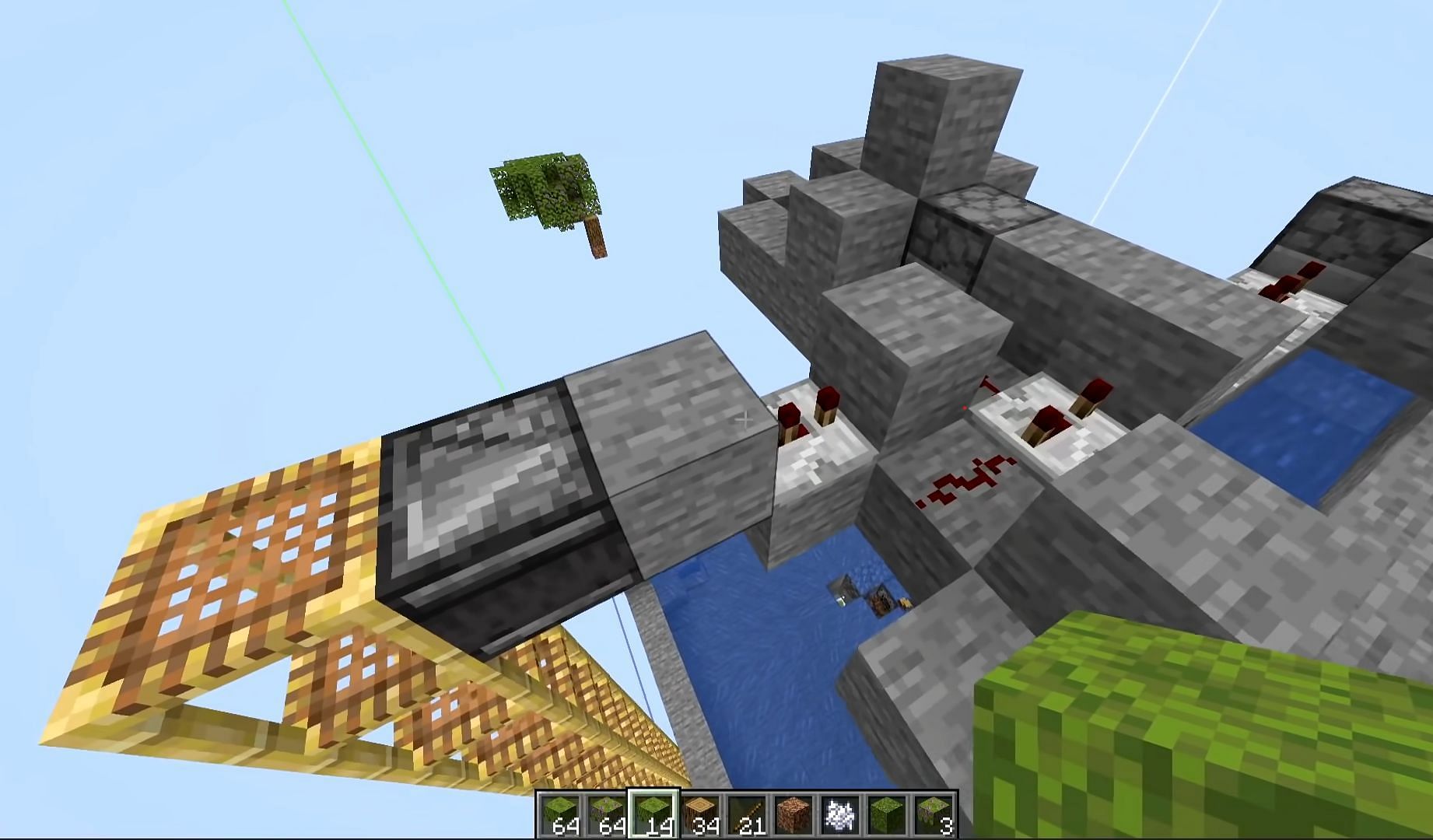 Redstone contraption for TNT duper (Image via Rays Works YouTube)