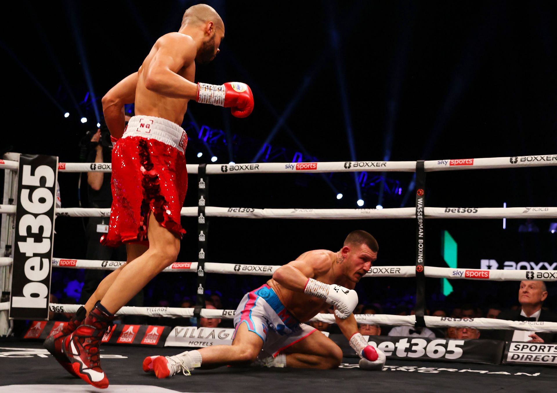 Chris Eubank Jr. (L) dominated Liam Williams (R) during their Cardiff clash on Saturday