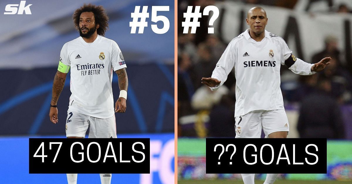 Brazilian duo Marcelo and Roberto Carlos are among the highest-scoring full-backs in the 21st century