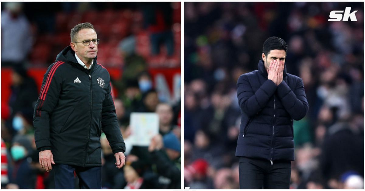 Manchester United boss Ralf Rangnick and Arsenal manager Mikel Arteta.