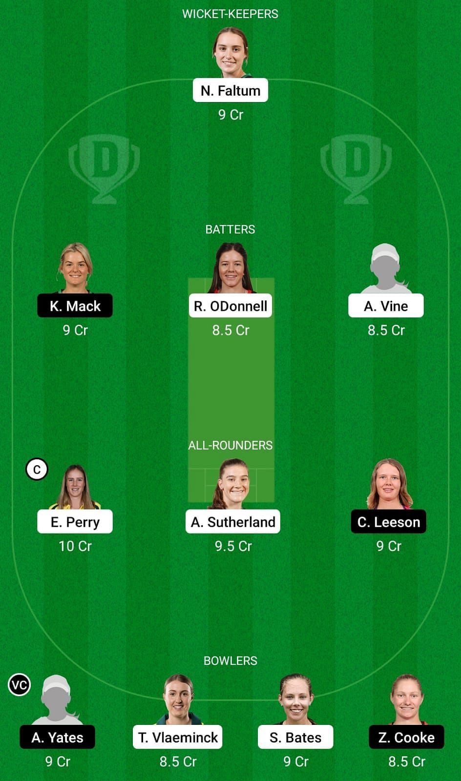 VCT-W vs AM-W Dream11 Team - 1