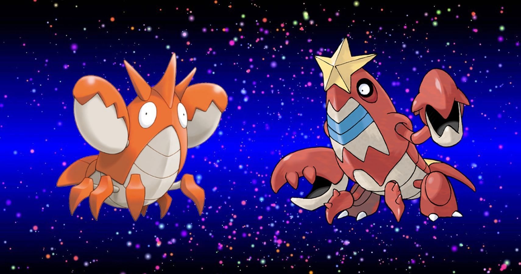 Corphish&#039;s and its evolved form, Crawdaunt&#039;s, official artwork used throughout the series (Image via The Pokemon Company)