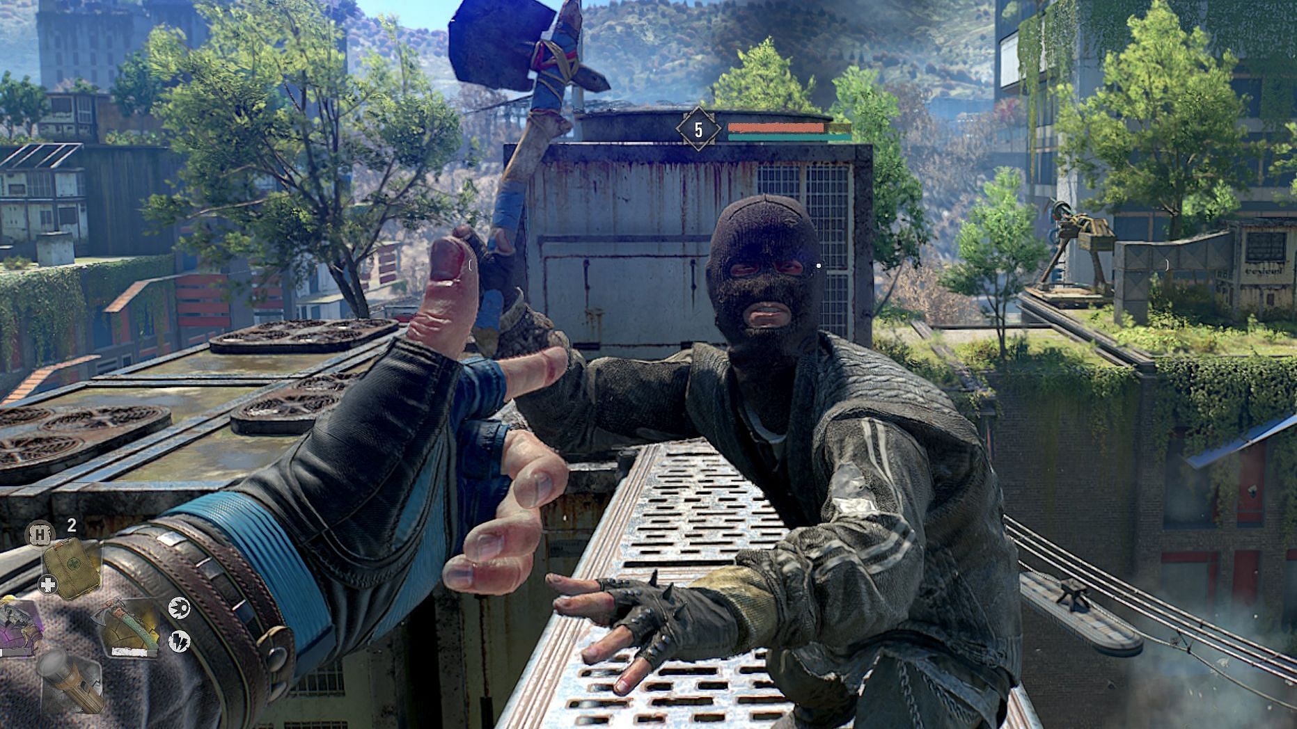 Using the Left Finger of gloVa in Dying Light 2 is hysterical (Image via Techland)