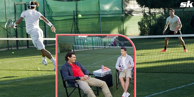 Watch: Throwback ad featuring Rafael Nadal and Cristiano Ronaldo playing a half-tennis, half-soccer match