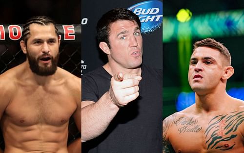 Jorge Masvidal [left], Chael Sonnen [center], Dustin Poirier [right]