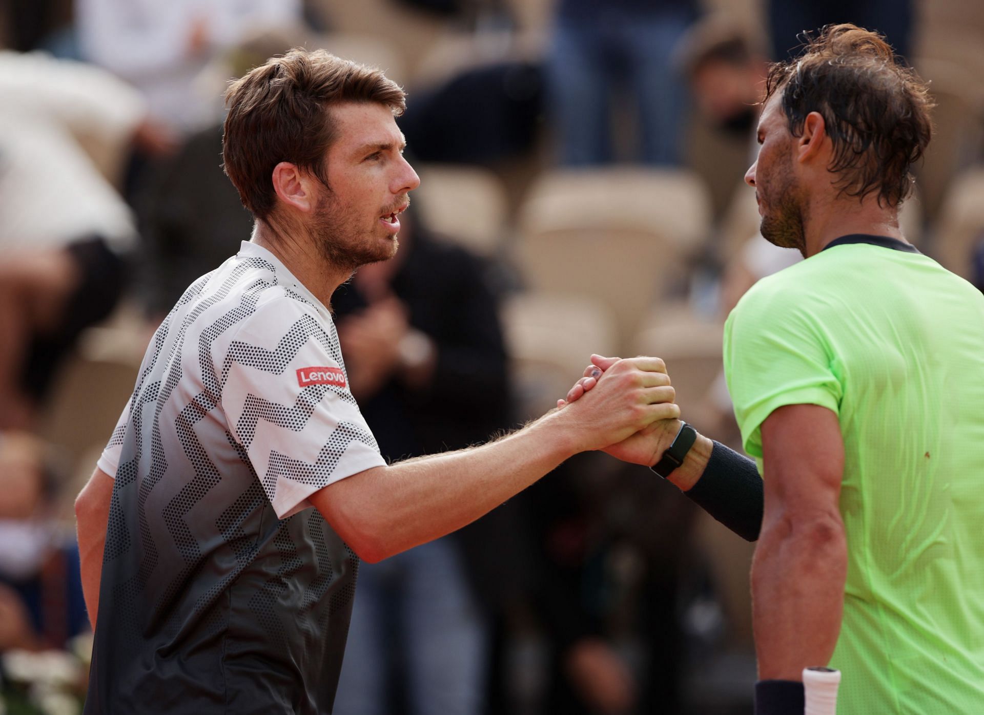 Cameron Norrie with Rafael Nadal at French Open 2021