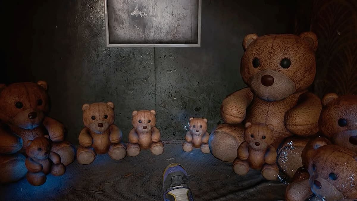 The teddy bear bed is where you&#039;ll find the weapon (Image via Techland)
