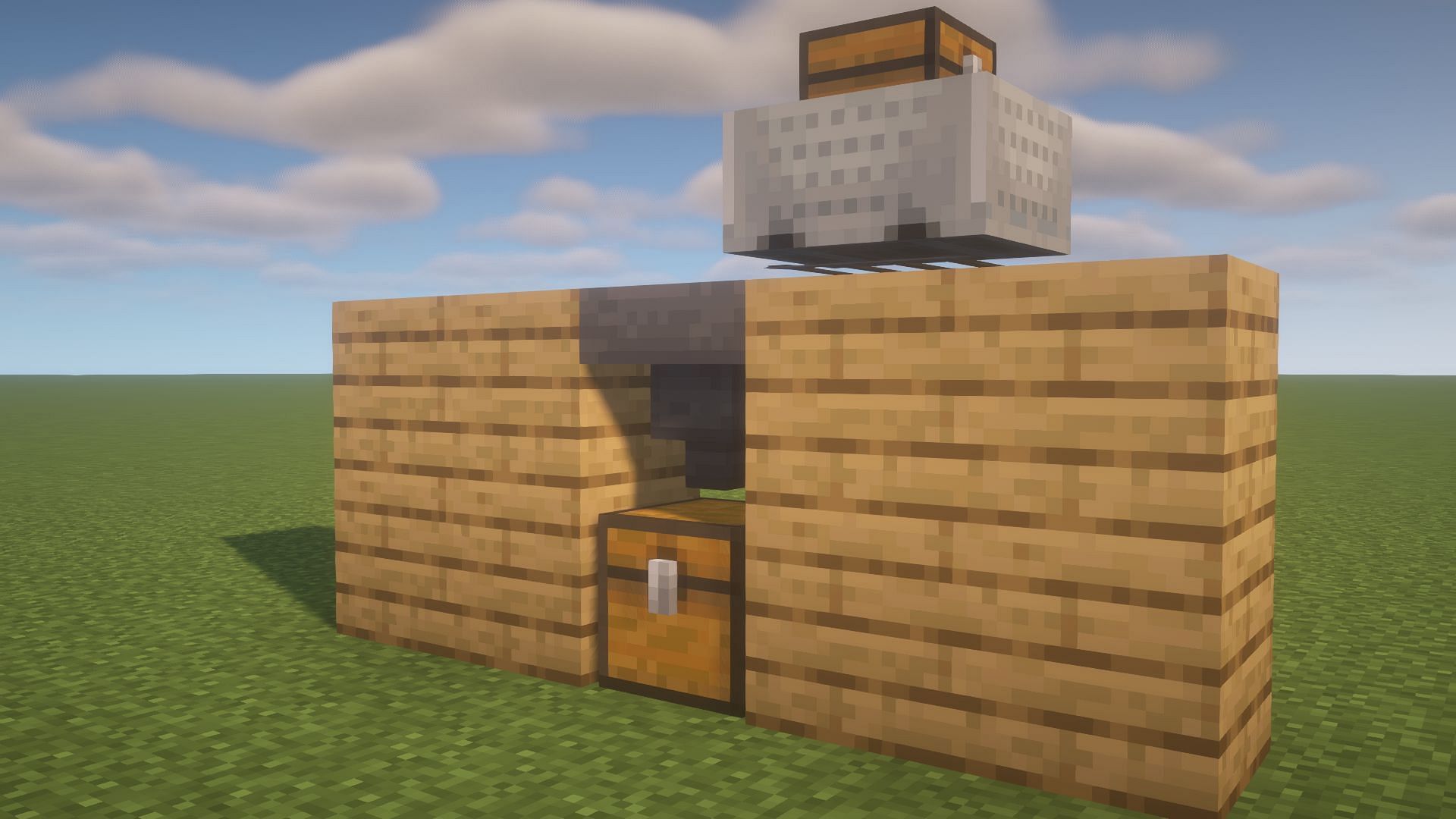 Contraption to get Freight Station achievement (Image via Mojang)