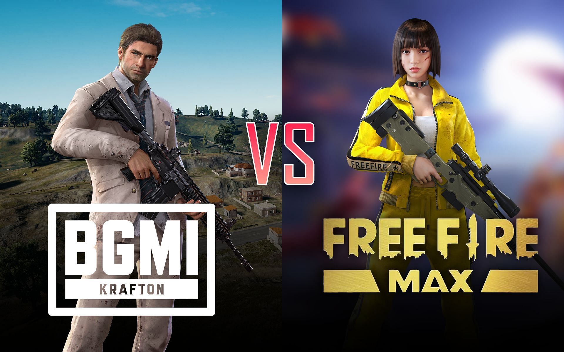 Comparing the in-game graphics of BGMI and Free Fire MAX (Image via Sportskeeda)