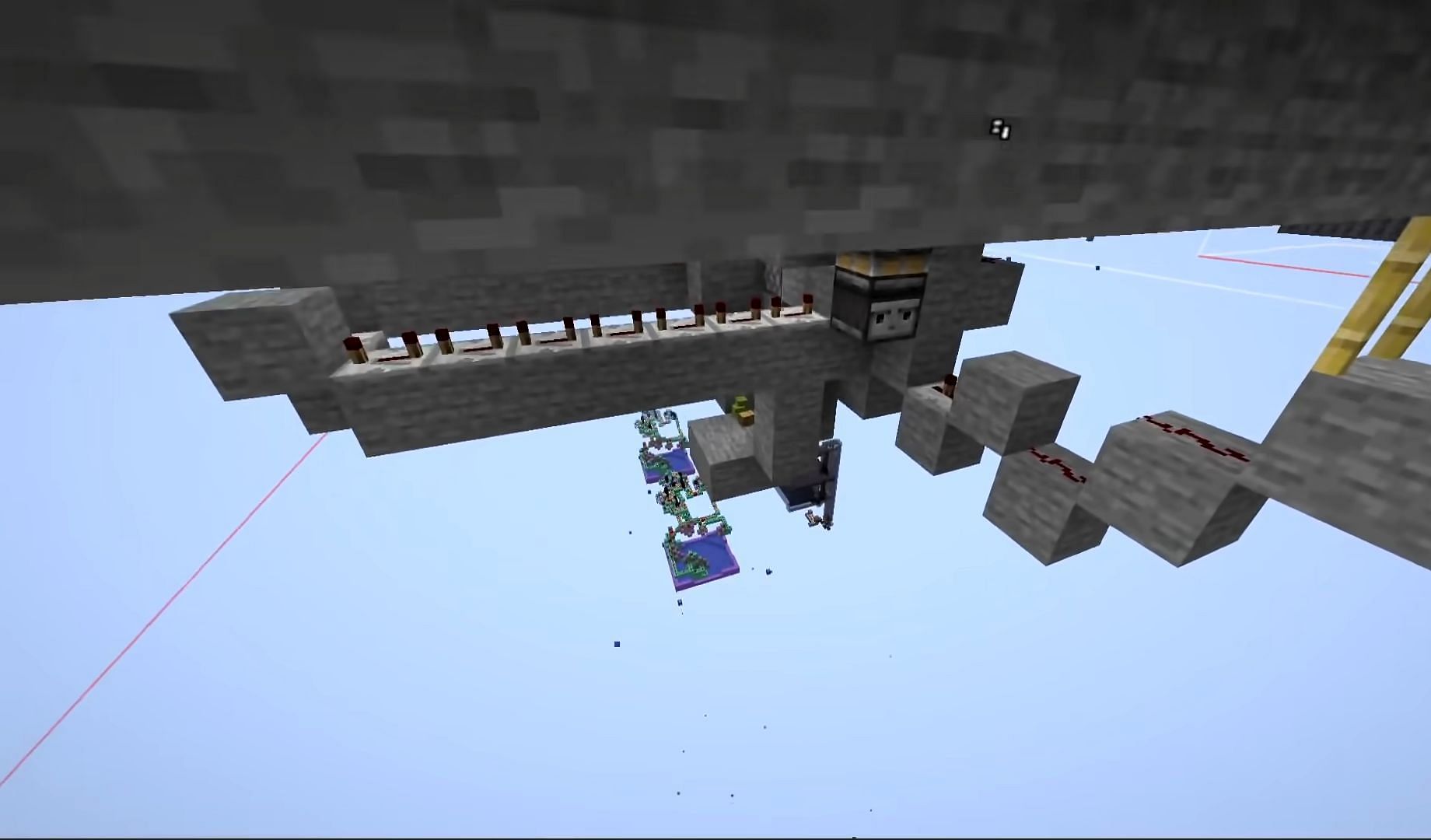 Redstone contraption beneath the farm (Image via Rays Works YouTube)