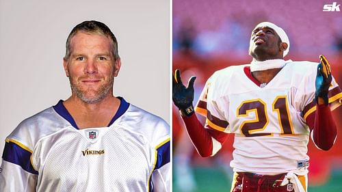 NFL Hall of Famers Brett Favre and Deion Sanders