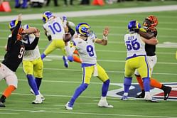 Patrick Mahomes reacts to Matthew Stafford's no-look pass from Super Bowl 2022