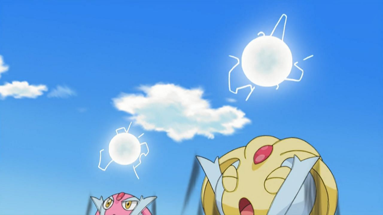 Mesprit and Uxie using Future Sight in the anime (Image via The Pokemon Company)