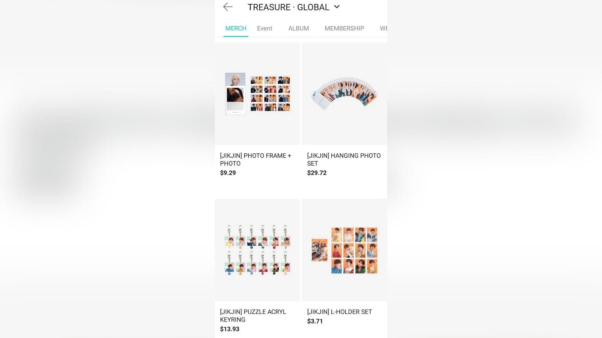 Jnterikjin merchandise (Screenshot via Weverse Global Shop)