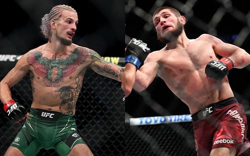 UFC fan favorite Sean O'Malley (left) and retired mixed martial artist Khabib Nurmagomedov (right)