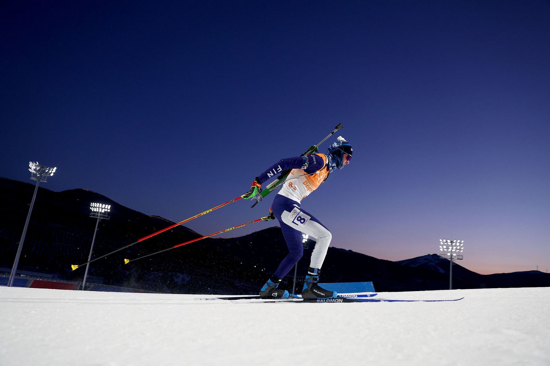 A biathlon event in progress at the Winter Olympics. (PC: Getty Images)