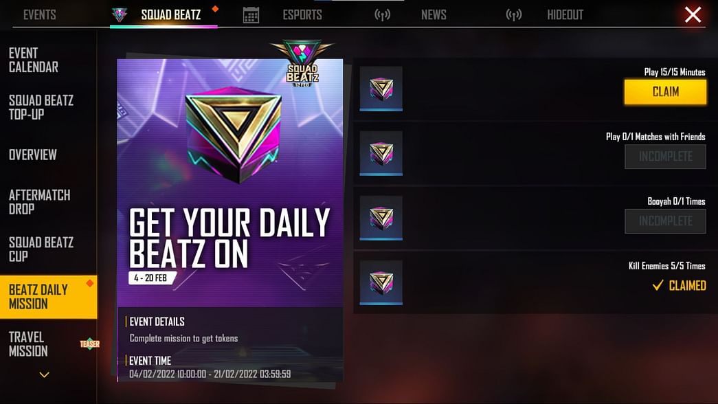 Free Fire Squad Beatz event: Get free Jewel Mystified Bundle, gun skins ...