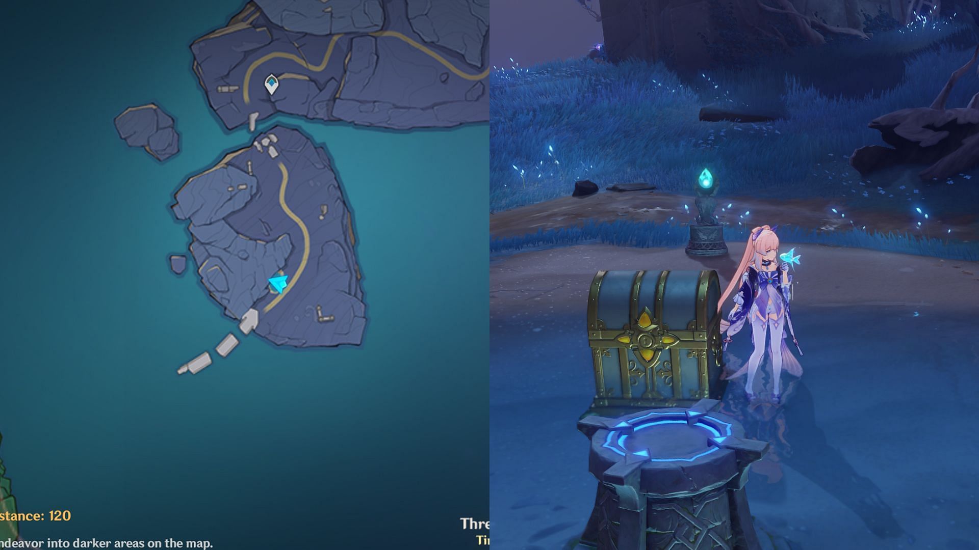 The location of the second Luxurious Chest (Image via Genshin Impact)