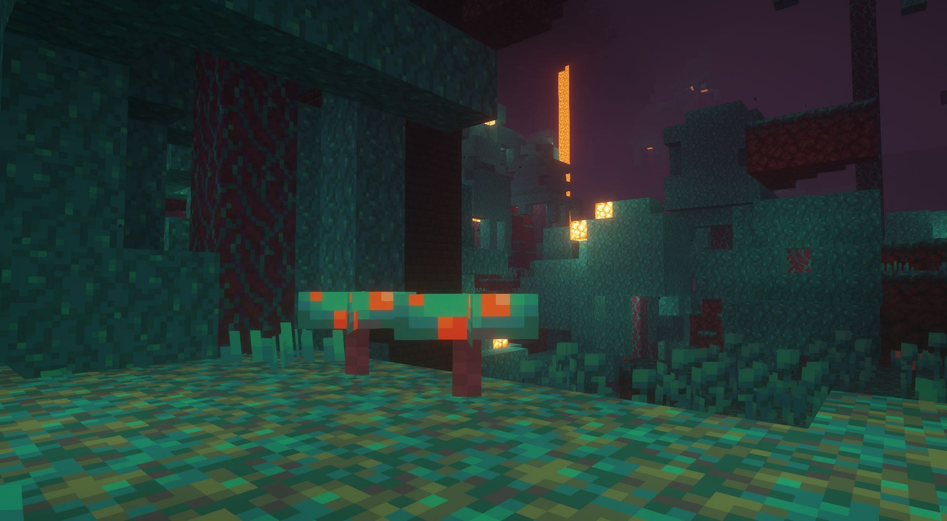 They grow in Warped Forests (Image via Minecraft)