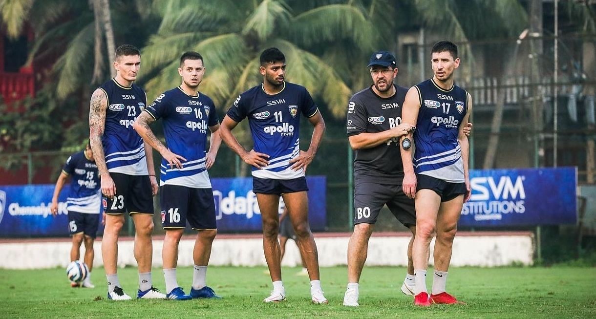 Chennaiyin FC players training ahead of FC Goa clash. (Image Courtesy: Twitter/ChennaiyinFC)