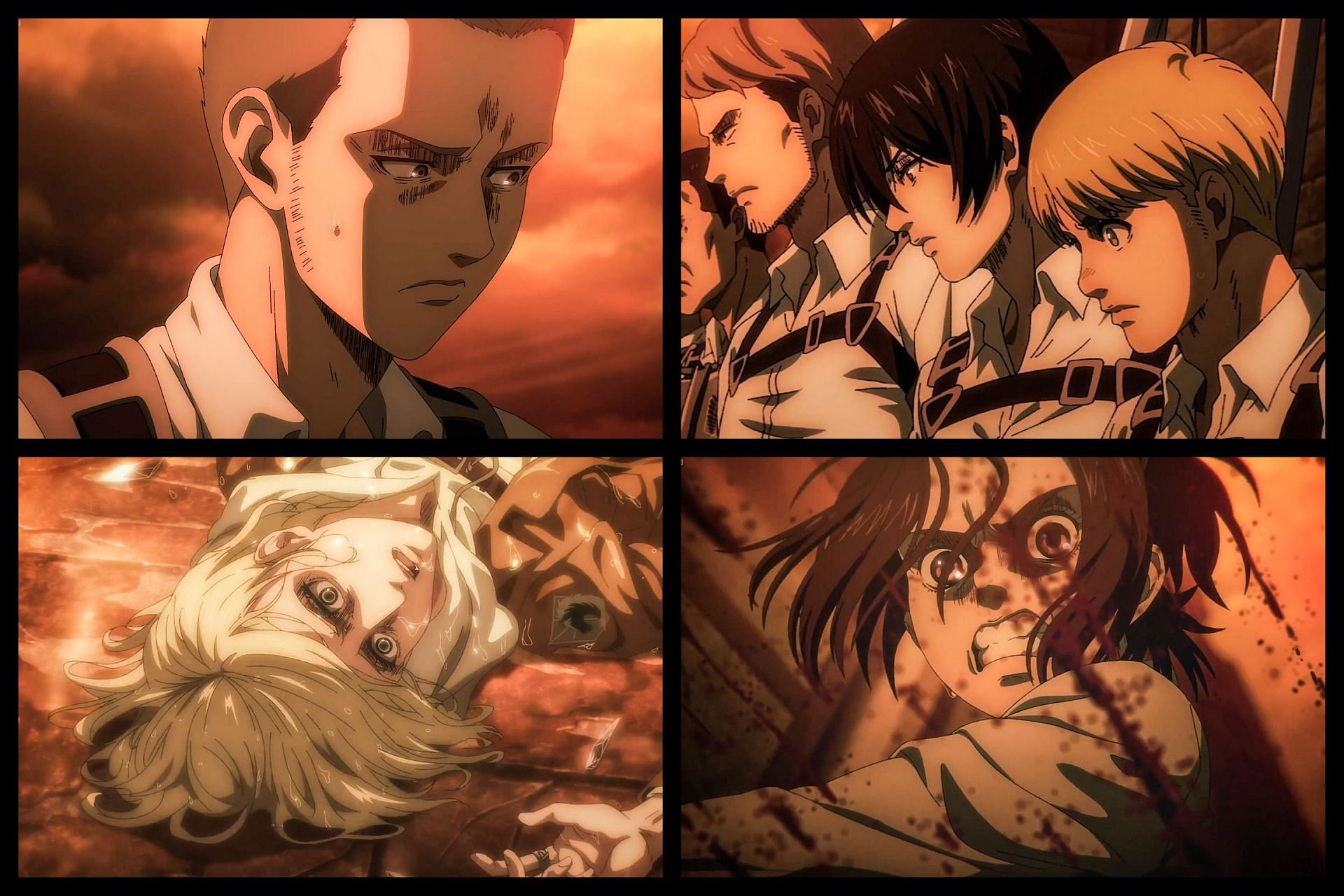 Four sides of Attack on Titan episode 81 (Image via MAPPA)