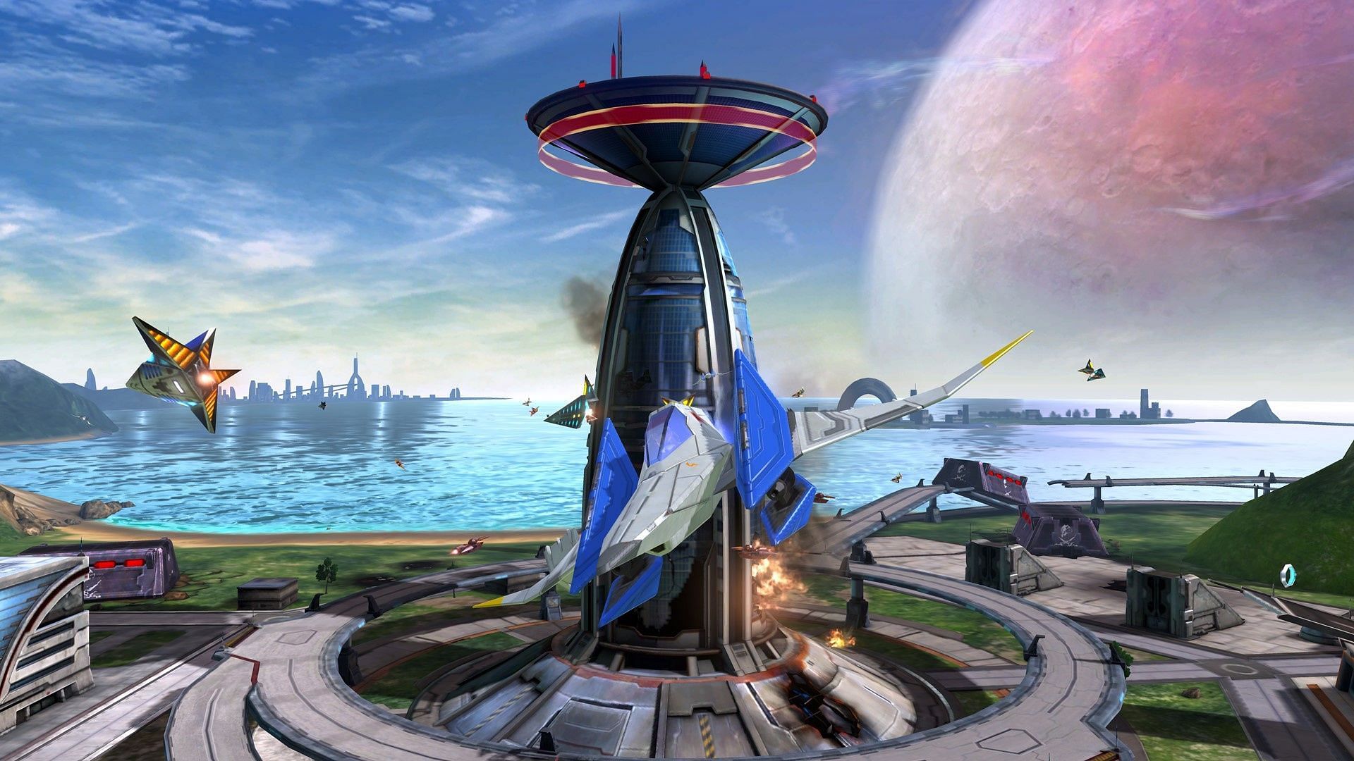 Star Fox is known for its linear, arcade-esque dogfights (Screenshot from Star Fox Zero)