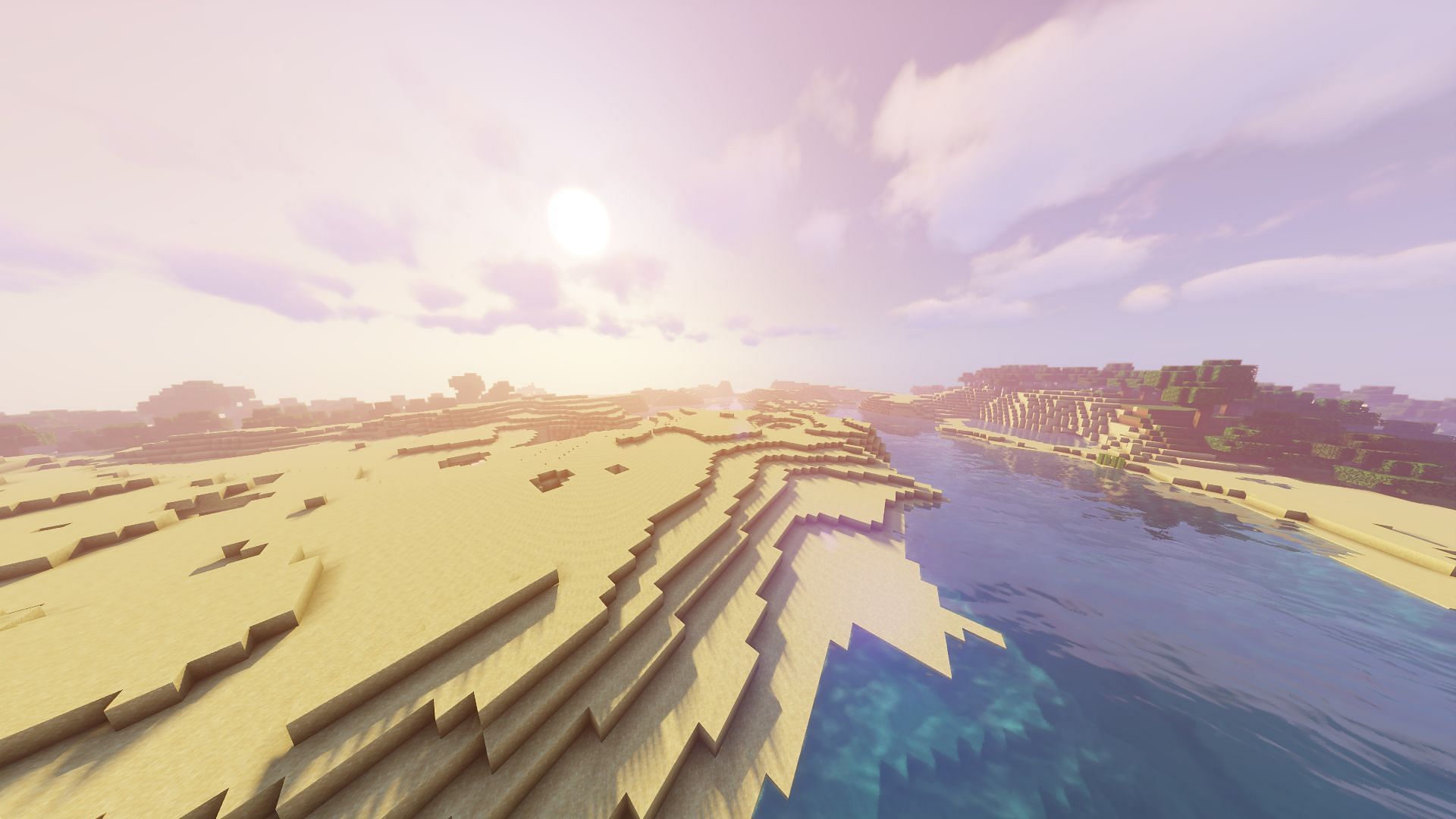 المنطقة الحيوية للشاطئ كبيرة بشكل غير طبيعي (الصورة من Minecraft)