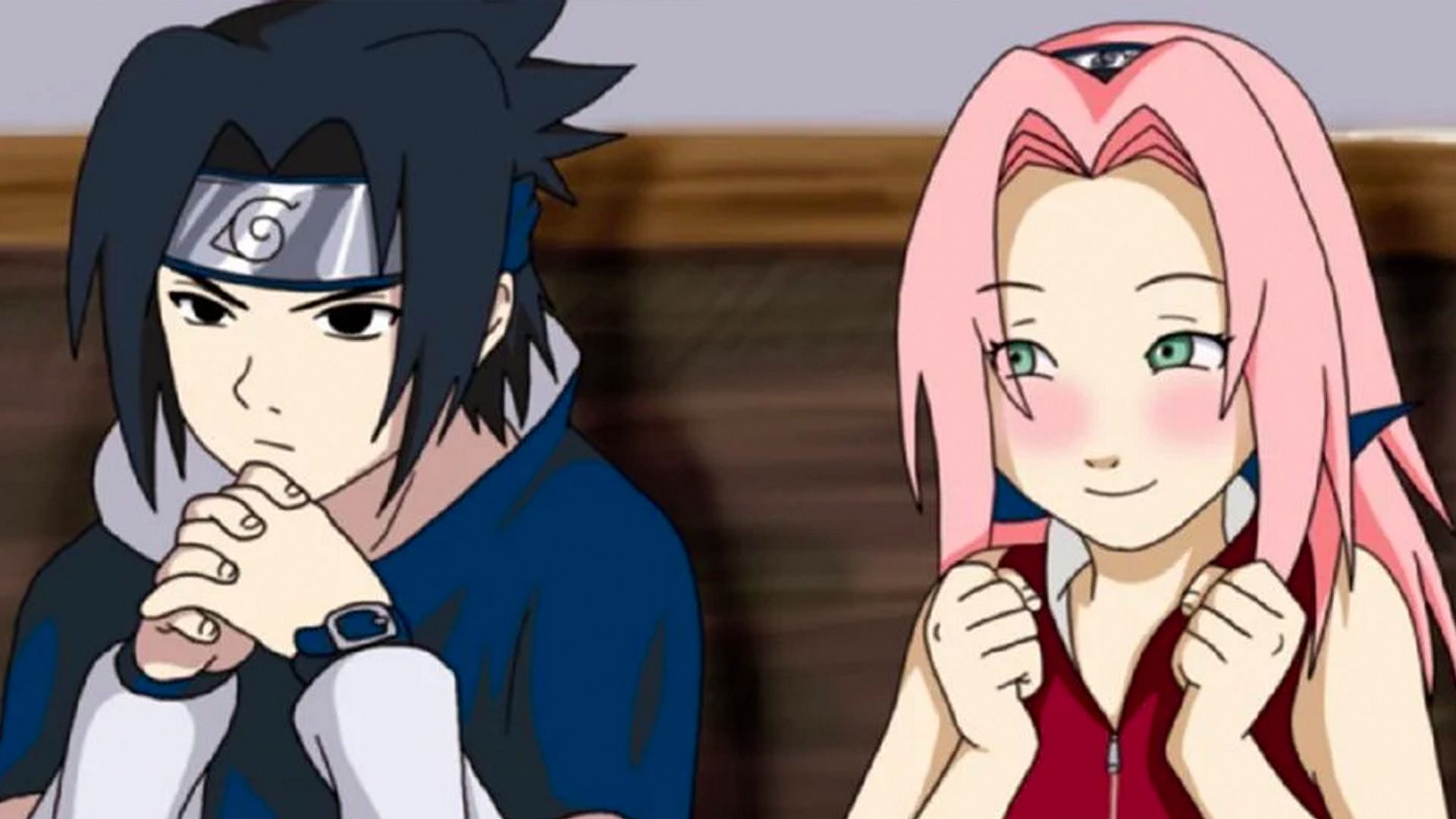 Sasuke contrasting Sakura (Image via Pierrot)