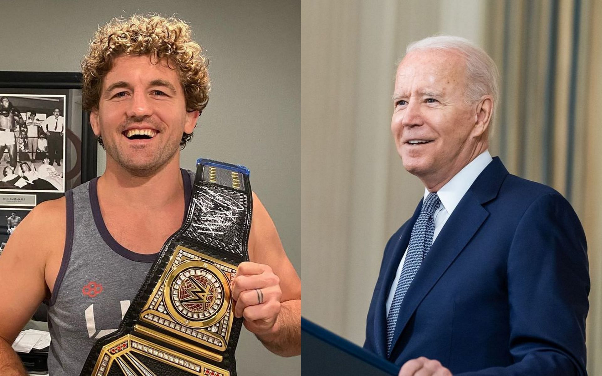 Ben Askren (L) and Joe Biden (R) via Instagram @benaskren and @joebiden
