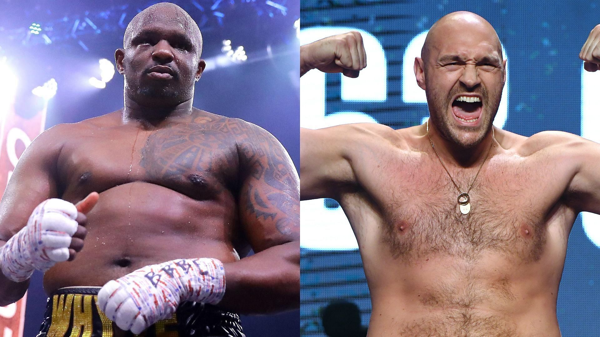 Dillian Whyte (left) and Tyson Fury (right)