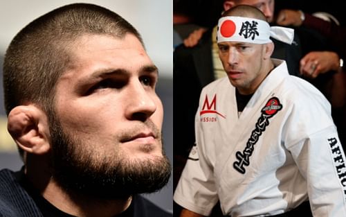 Khabib Nurmagomedov (left); Georges St-Pierre (right)