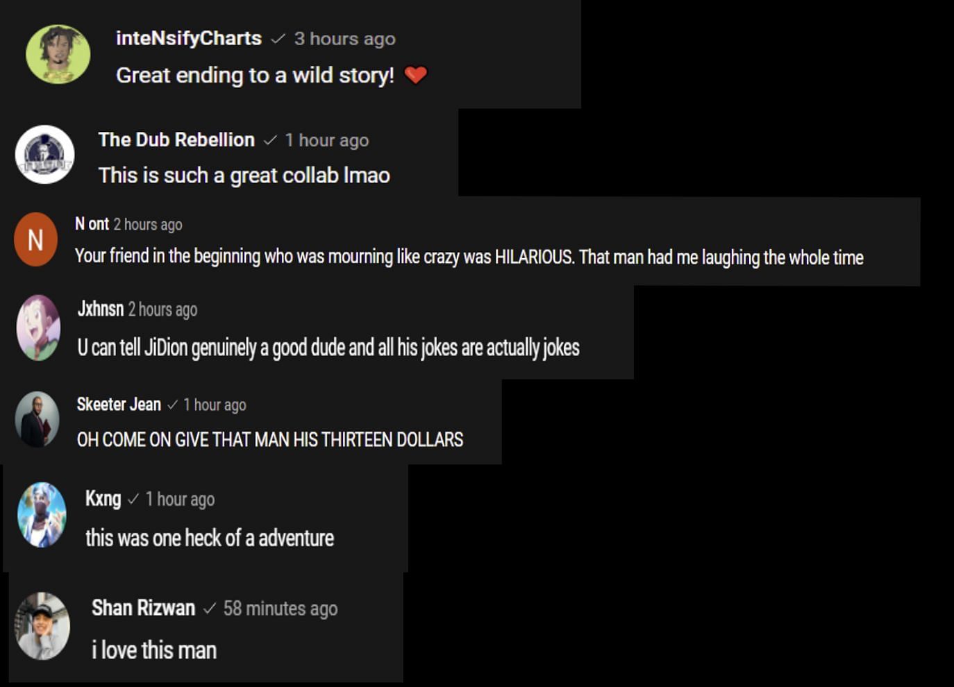 JiDion&#039;s fans spread positivity in the comment section (Images via JiDionPremium/YouTube)
