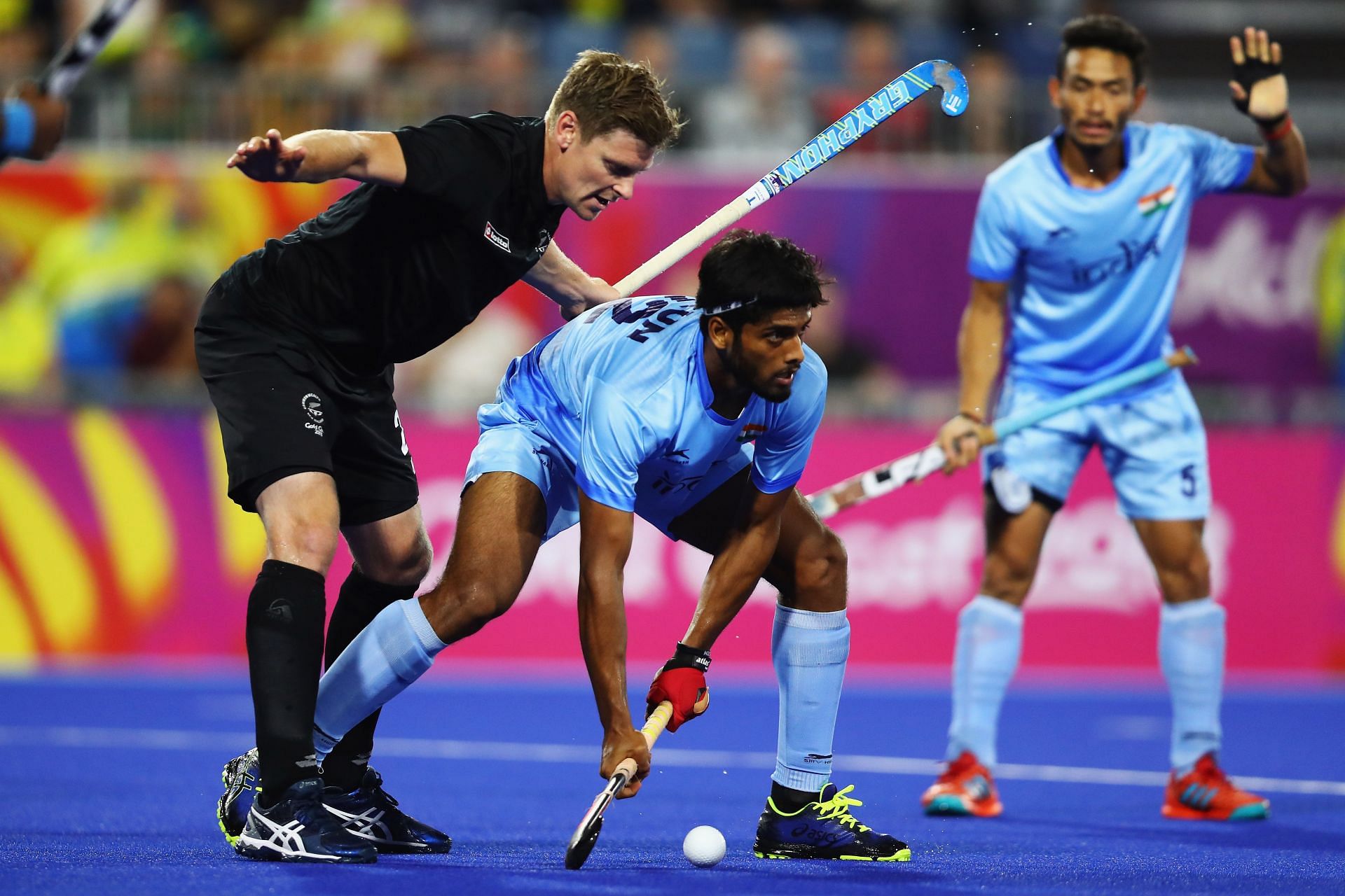 Hockey - Commonwealth Games Day 9: Varun Kumar in action