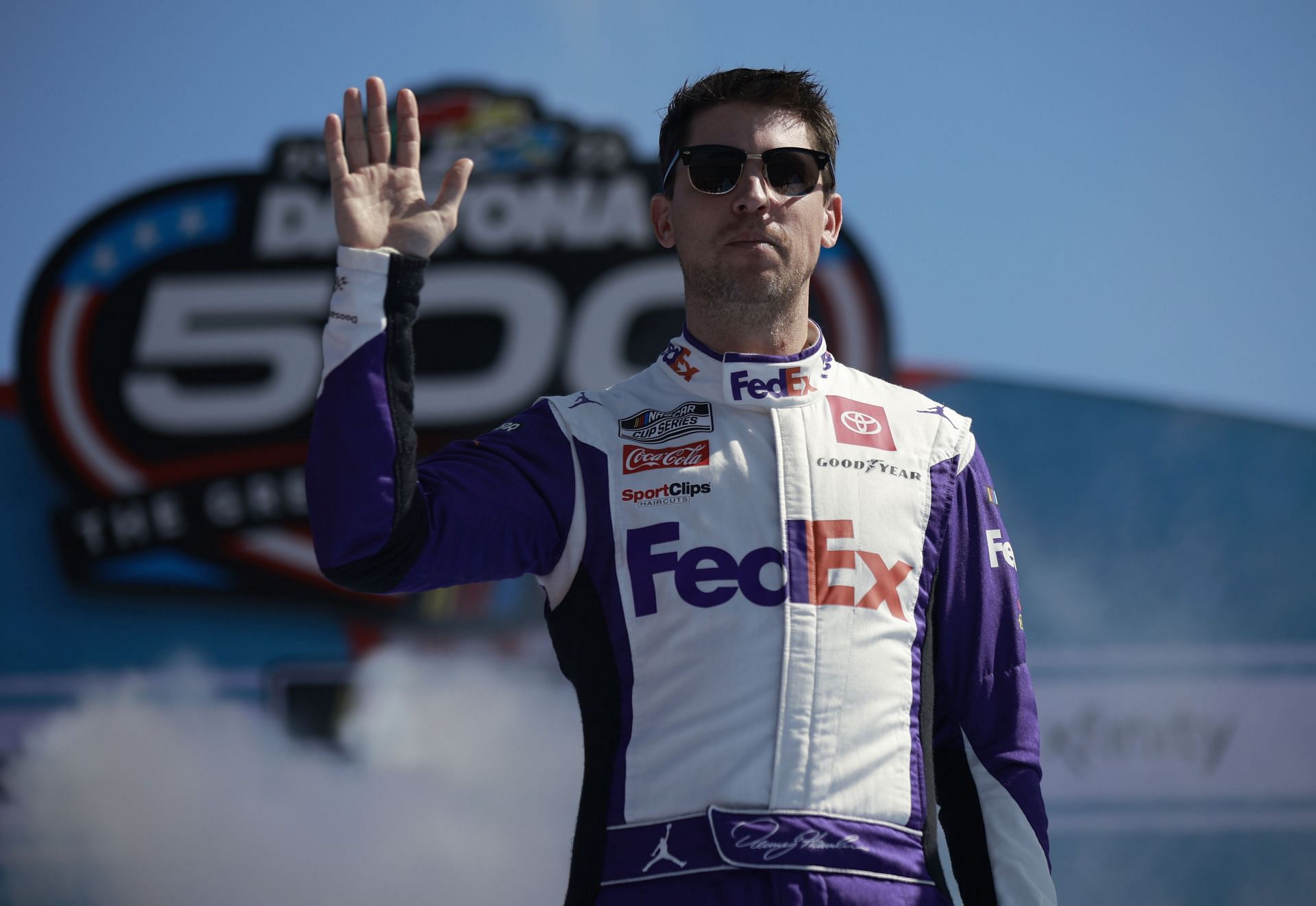 Denny Hamlin before the NASCAR Cup Series 64th Annual Daytona 500 (Photo by Jared C. Tilton/Getty Images)