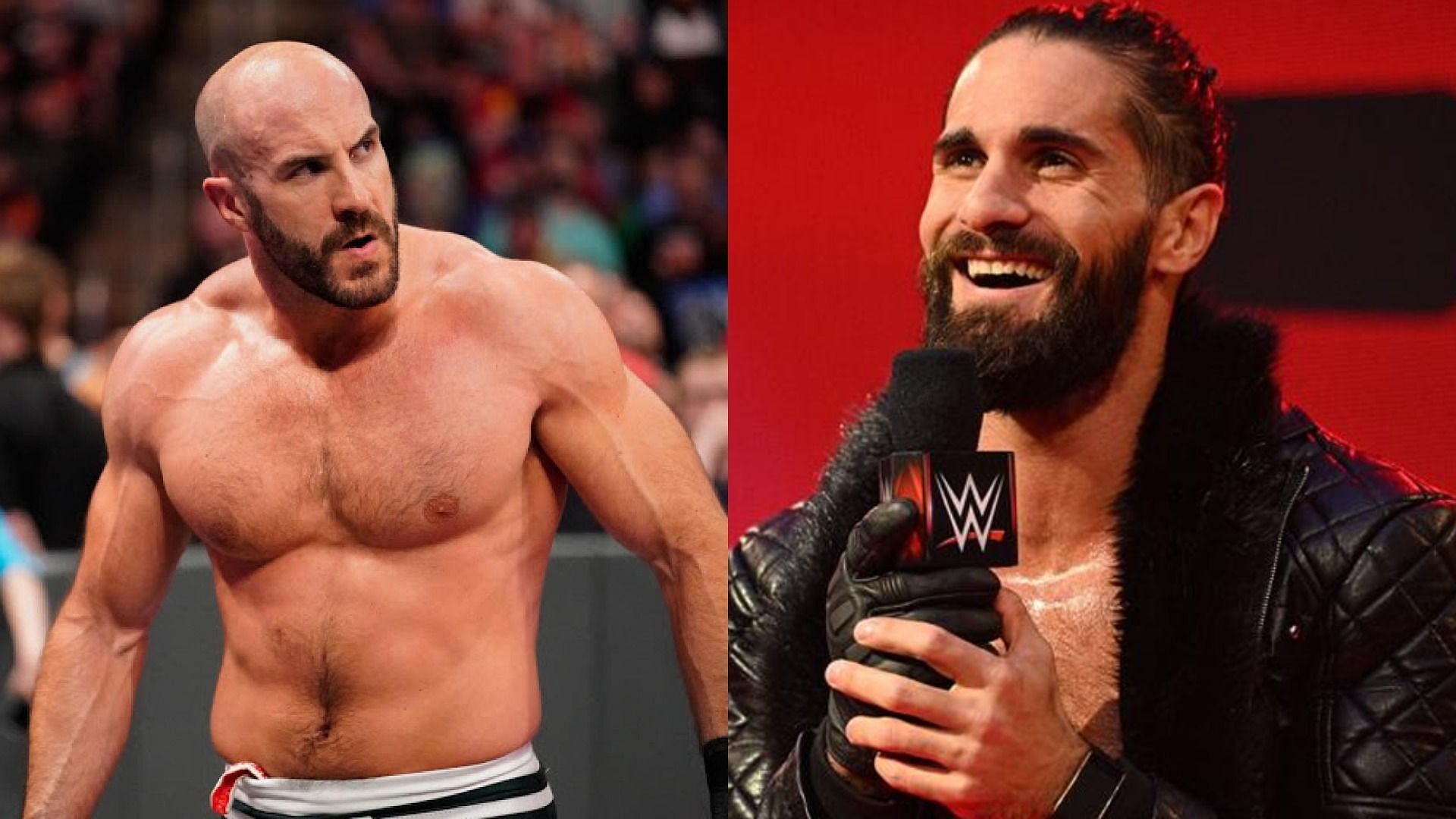 Cesaro (left); Seth Rollins (right)