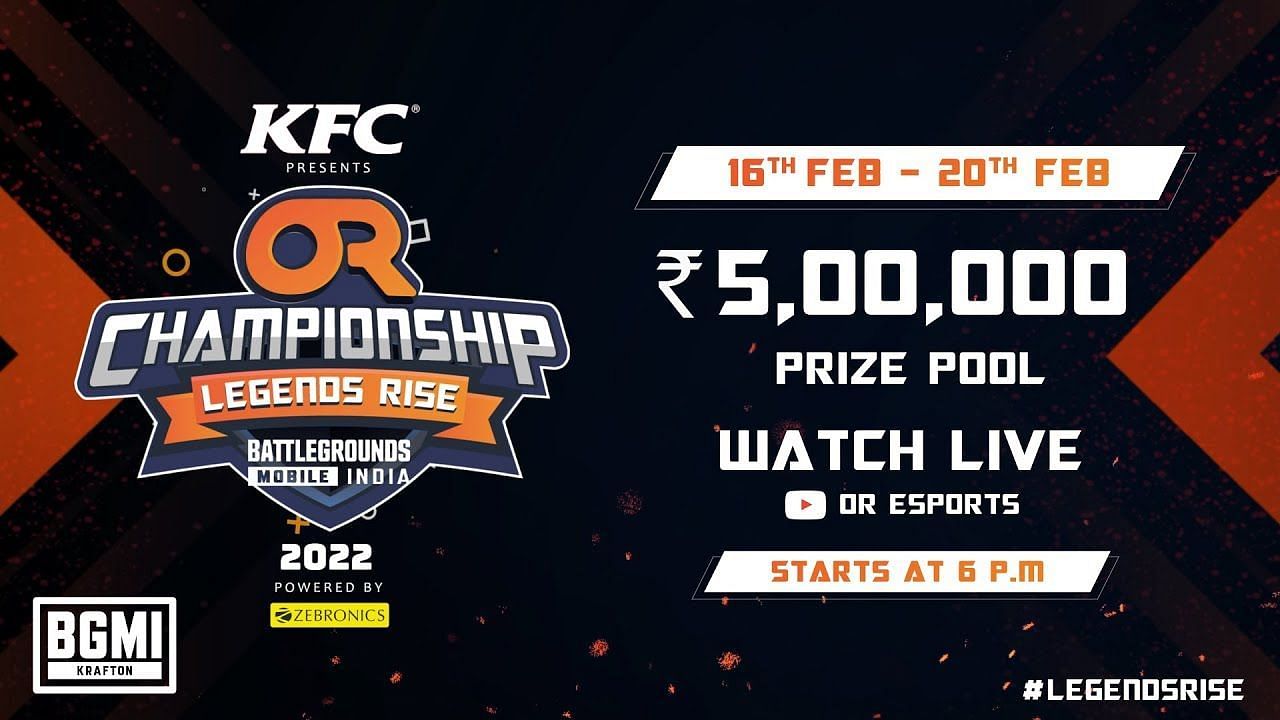 BGMI OR Championship: Legends Rise 2022 will take place from February 16 (Image via OR Esports)