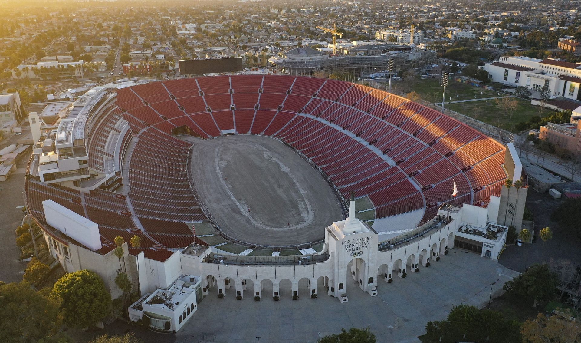 NASCAR LA Coliseum Previews - An aerial shot of the upcoming venue